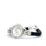 Roman Silver & Leather Bracelet