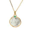 Athena & Nike Emerald & Sapphire Gold Necklace