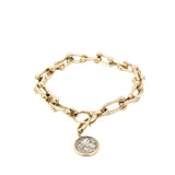 Victory Charm & Gold Link Bracelet