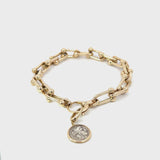 Victory Charm & Gold Link Bracelet